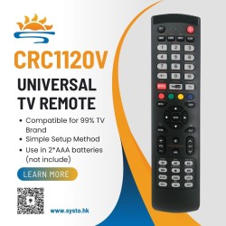 SYSTO丨CRC1120V Universal Replacement Remote Control for All Brand LED LCD TV