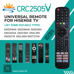 SYSTO丨CRC2505V Upgrade Version Universal Replacement Remote Control for HISENSE LED LCD TV