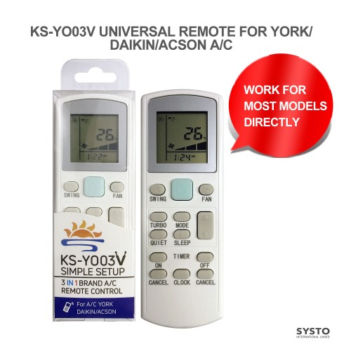 SYSTO丨KS-YO03V Universal for York Air Conditioner Remote Control