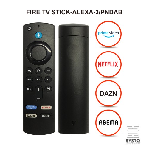 SYSTO丨Blue-tooth Replacement Alexa Remote Control for FIRE TV STICK PNDA ABEMA (JAPAN VERSION)