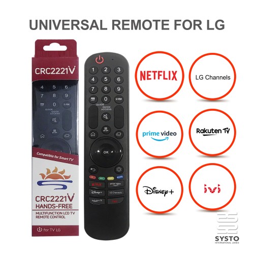 SYSTO丨CRC2221V Universal Replacement Remote Control for LG LED LCD TV