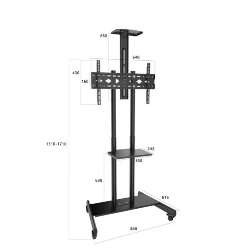 Universal LCD LED TV Mounts & Carts Floor TV Stands Height Adjustable Mobile Trolley Stands Suits 32-65 Inch