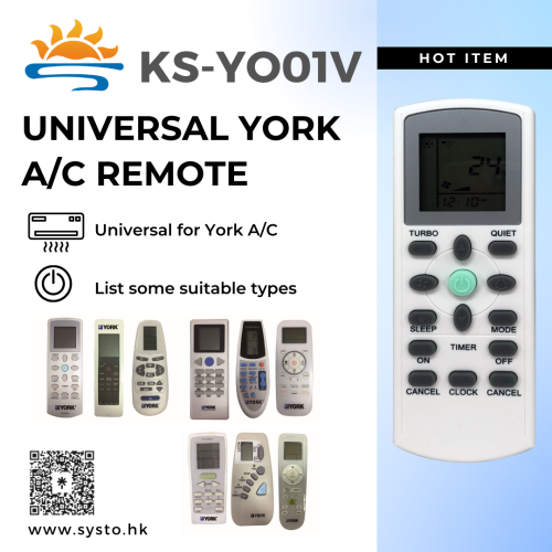 SYSTO丨KS-YO01V Universal for York Air Conditioner Remote Control