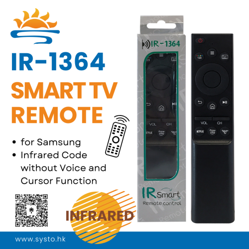 SYSTO丨IR-1364 Infrared Replacement Samsung Smart TV Remote Control