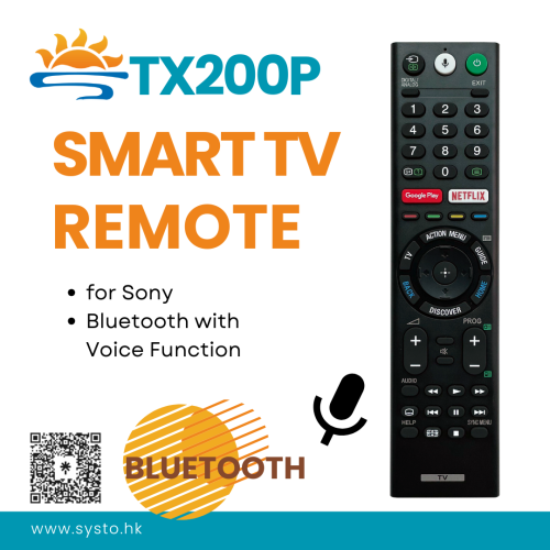 SYSTO丨TX200P Blue-tooth Replacement SONY Smart TV Remote Control