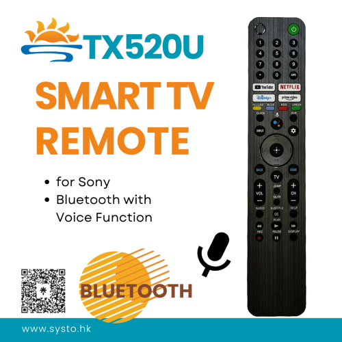 SYSTO丨RMF-TX520U Replacement Voice Remote for Sony Smart HDTV Compatible with KD-55XG8505, KD-55XG8577, KD-55XG8588, KD-55XG8596