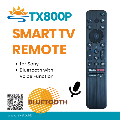 SYSTO丨RMF-TX800P For 4K Netflix Voice TV Remote Control A80K X80K X81K 2022