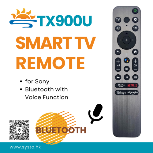 SYSTO丨RMF-TX900U Voice Remote Control For 8K HD TV KD-43X72K KD-43X73K KD-43X80K KD-43X81K KD-43X82K KD-43X85K KD-43X89K XR-77A83K XR-77A84K XR-85X90K XR-85X90CK XR-85X95K XR-75Z9K XR-85Z9K XR-55X94K